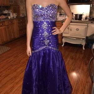 Purple custom made prom dress